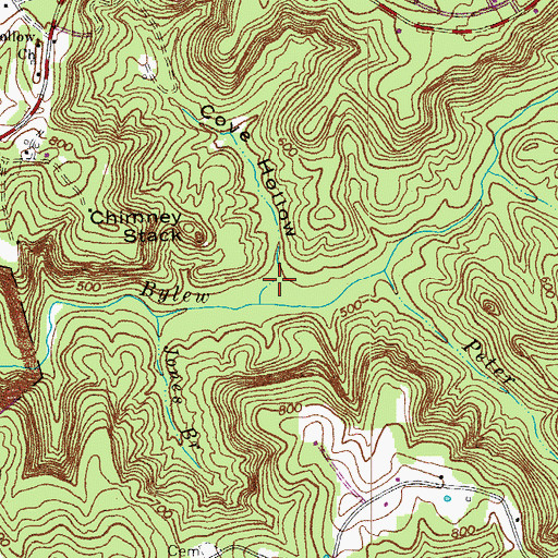 Topographic Map of Cove Hollow, KY