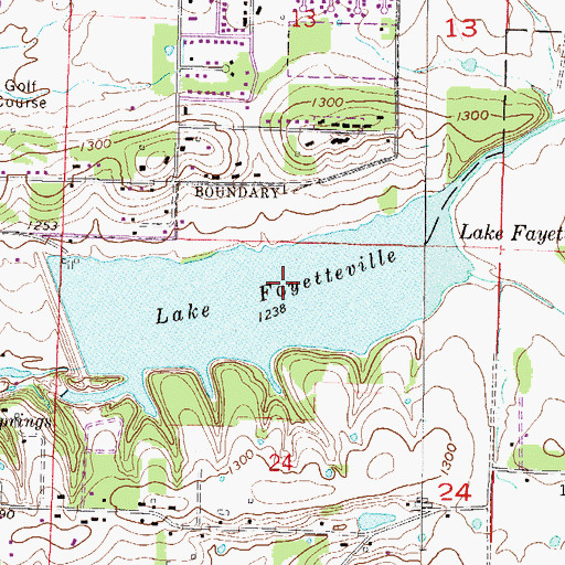 Topographic Map of Lake Fayetteville, AR