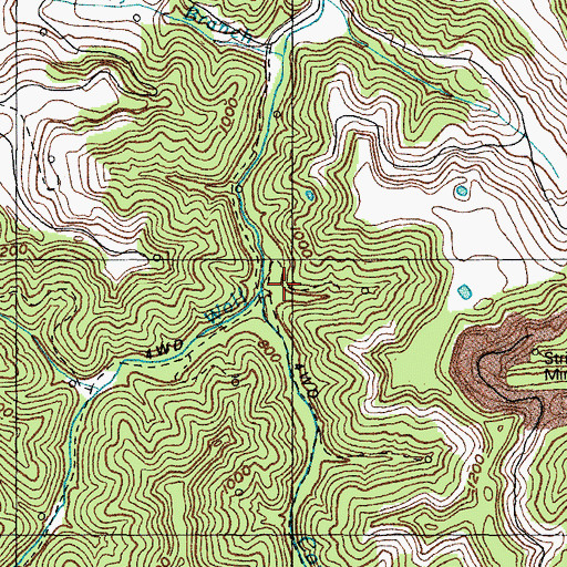 Topographic Map of Cow Fork, KY