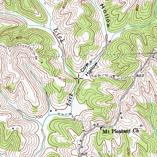 Topographic Map of Cow Hollow, KY