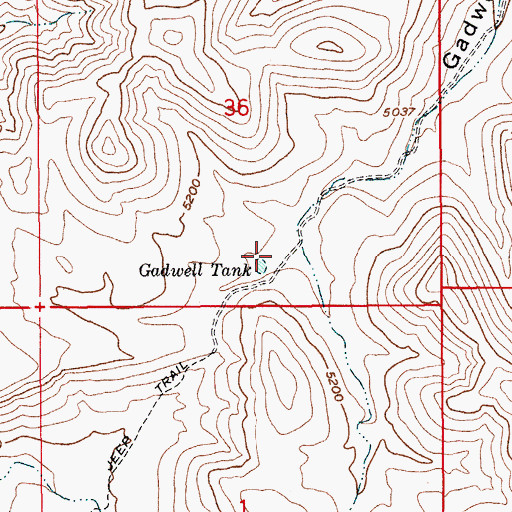 Topographic Map of Gadwell Tank, AZ