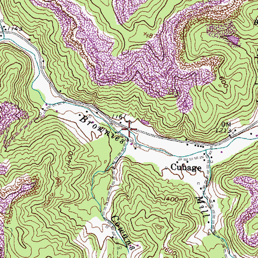 Topographic Map of Cowans Branch, KY