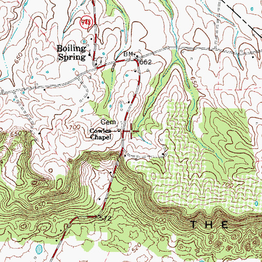 Topographic Map of Cowles Chapel, KY