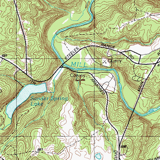 Topographic Map of Cowley Cemetery, KY