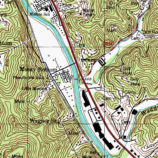 Topographic Map of Cowpen Creek, KY