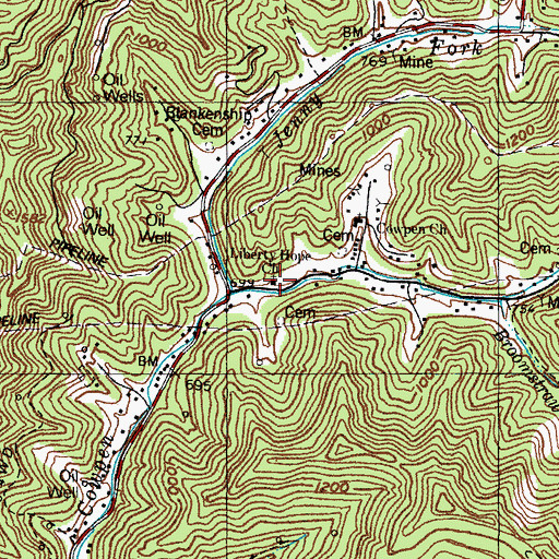 Topographic Map of Cowpen School, KY