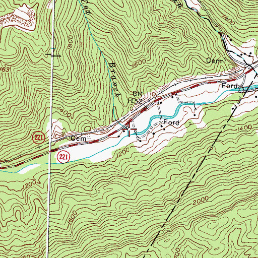 Topographic Map of Cox Branch, KY