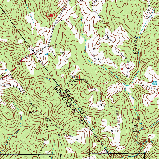 Topographic Map of Cox Cemetery, KY