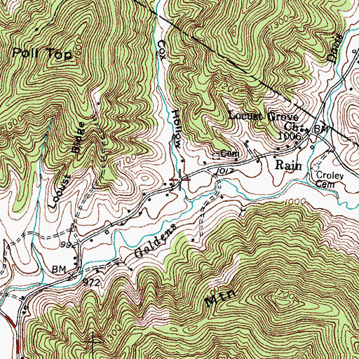 Topographic Map of Cox Hollow, KY