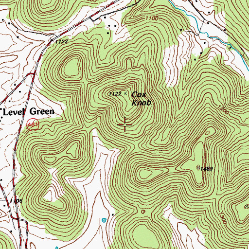 Topographic Map of Cox Knob, KY
