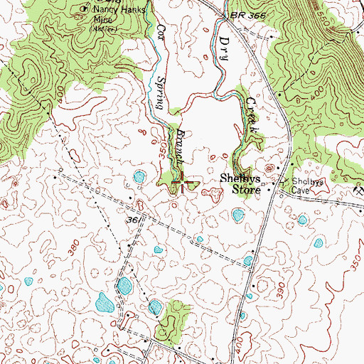 Topographic Map of Cox Spring Branch, KY