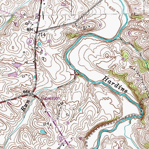 Topographic Map of Crab Run, KY