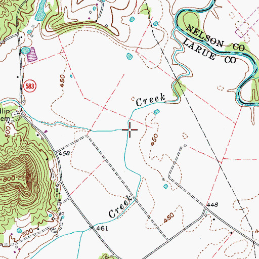 Topographic Map of Crady Creek, KY