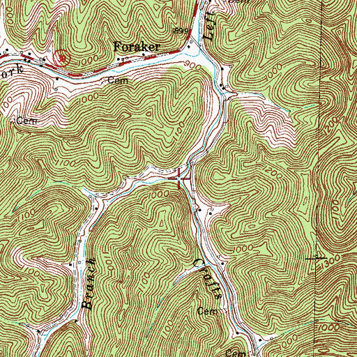 Topographic Map of Crafts Fork, KY
