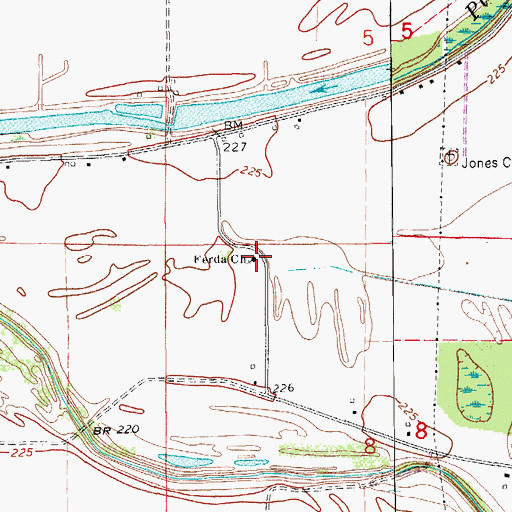 Topographic Map of Ferda Church, AR