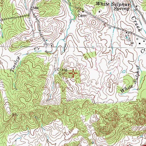 Topographic Map of Craig Cemetery, KY