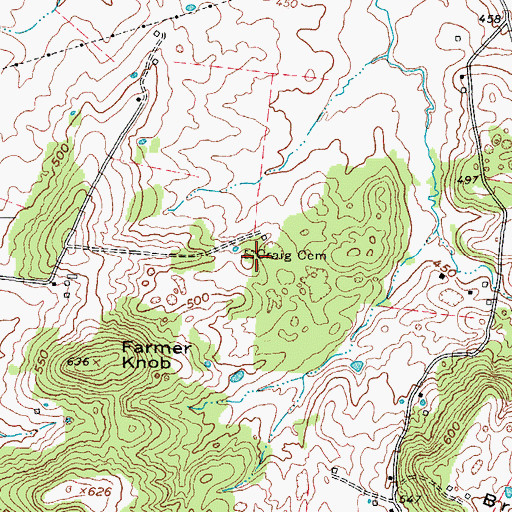 Topographic Map of Craig Cemetery, KY