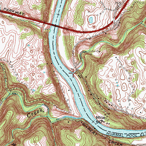 Topographic Map of Craig Creek, KY