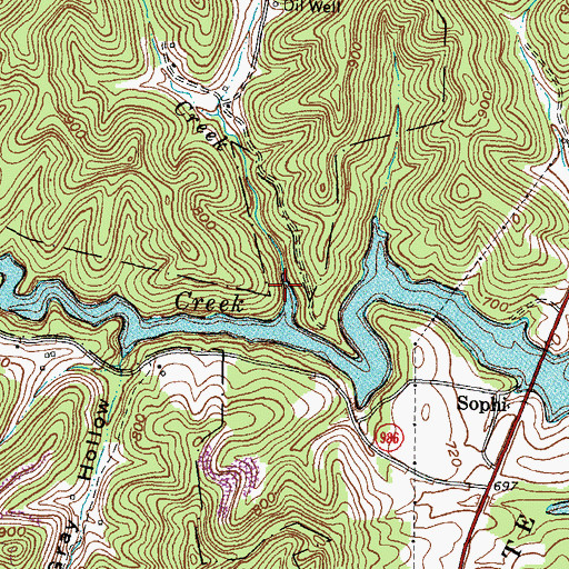 Topographic Map of Craig Creek, KY