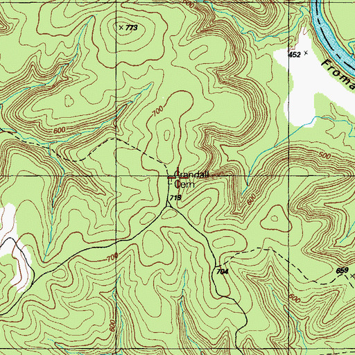 Topographic Map of Crandall Cemetery, KY