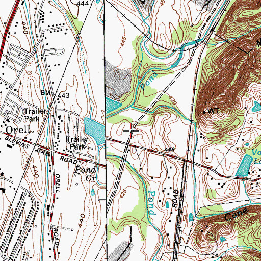 Topographic Map of Crane Run, KY