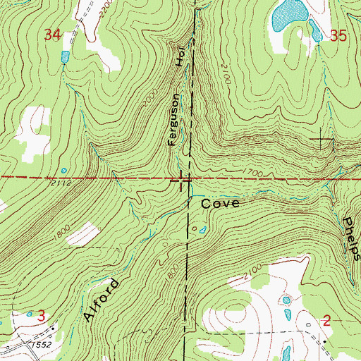 Topographic Map of Ferguson Hollow, AR