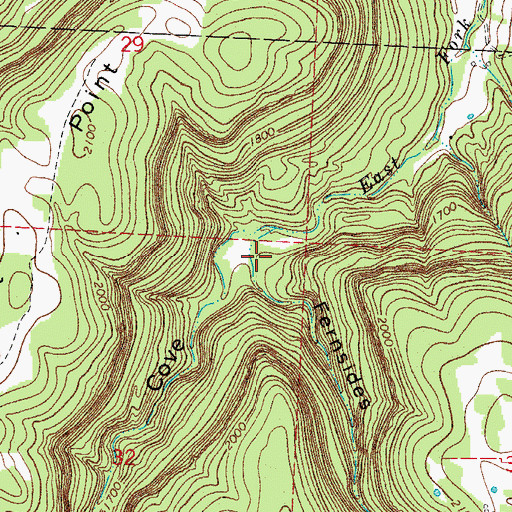 Topographic Map of Fernsides Cove, AR