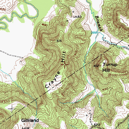 Topographic Map of Crayne Hill, KY