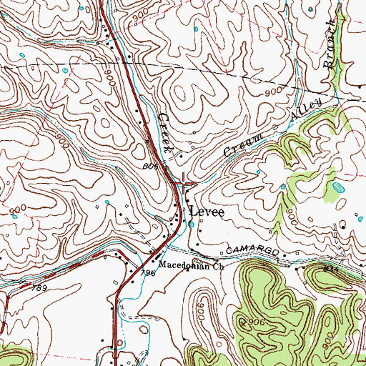 Topographic Map of Cream Alley Branch, KY