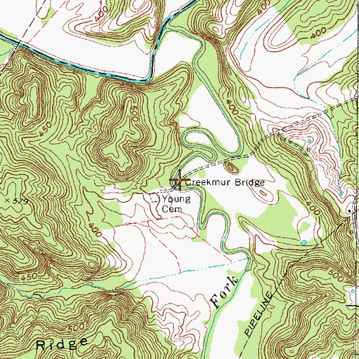 Topographic Map of Creekmur Bridge, KY