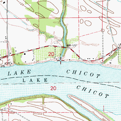 Topographic Map of Ferry Bayou, AR