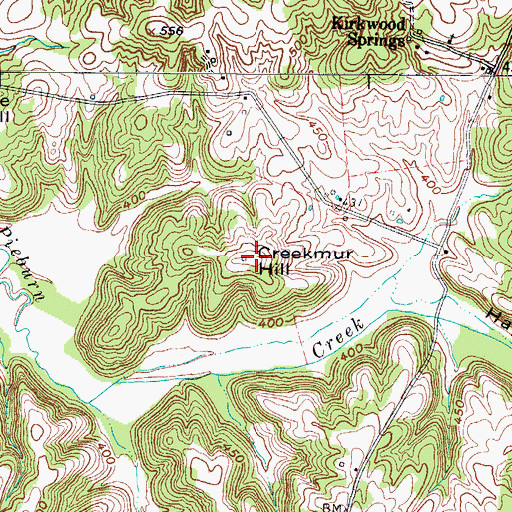 Topographic Map of Creekmur Hill, KY