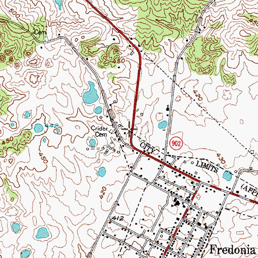 Topographic Map of Crider Cemetery, KY