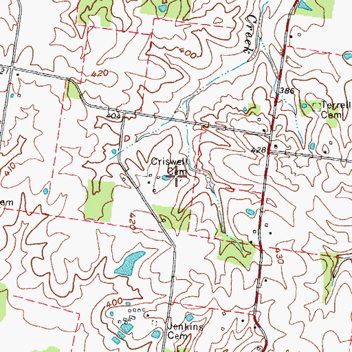Topographic Map of Criswell Cemetery, KY