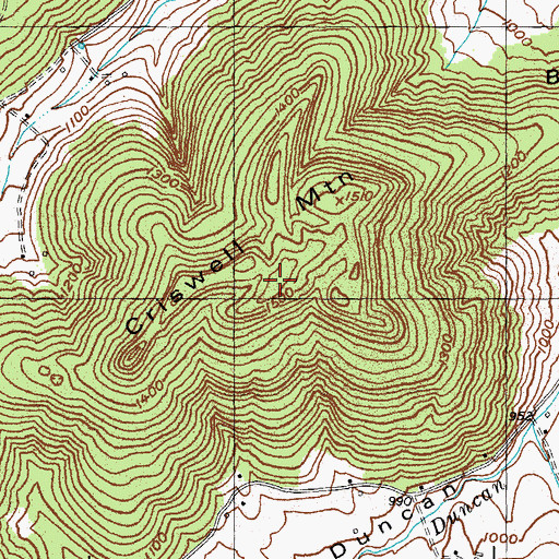 Topographic Map of Criswell Mountain, KY