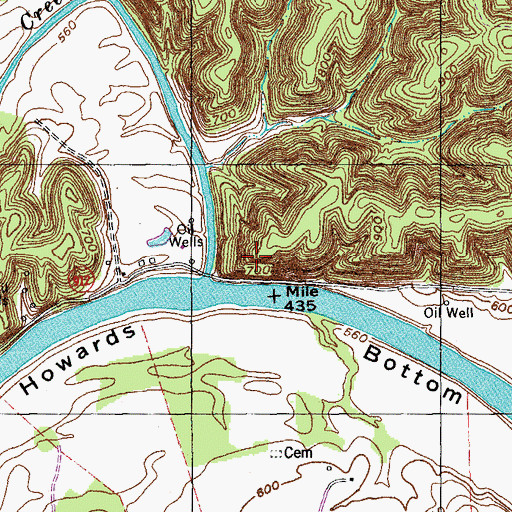 Topographic Map of Crocus Creek, KY