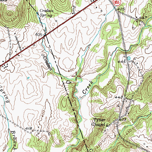 Topographic Map of Crodson Creek, KY