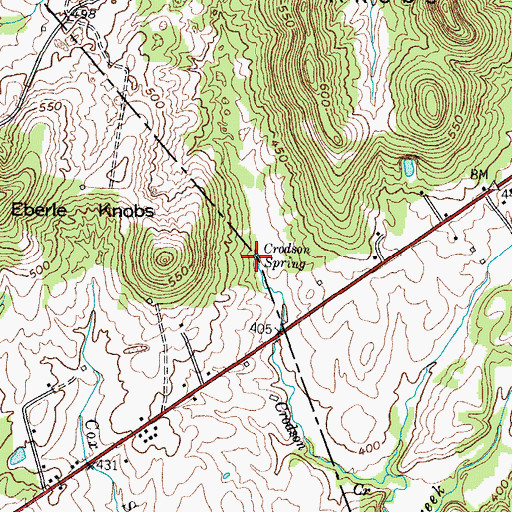 Topographic Map of Crodson Spring, KY