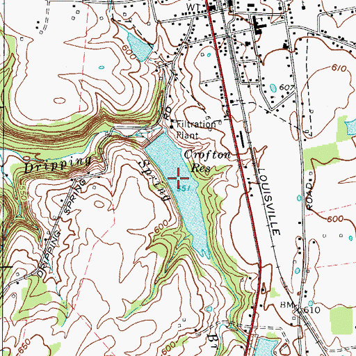 Topographic Map of Crofton Reservoir, KY