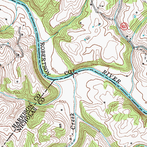 Topographic Map of Crooked Creek, KY