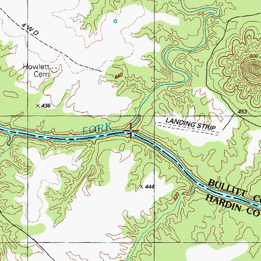 Topographic Map of Crooked Creek, KY