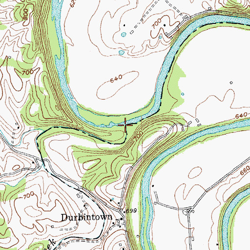 Topographic Map of Crooked Creek, KY