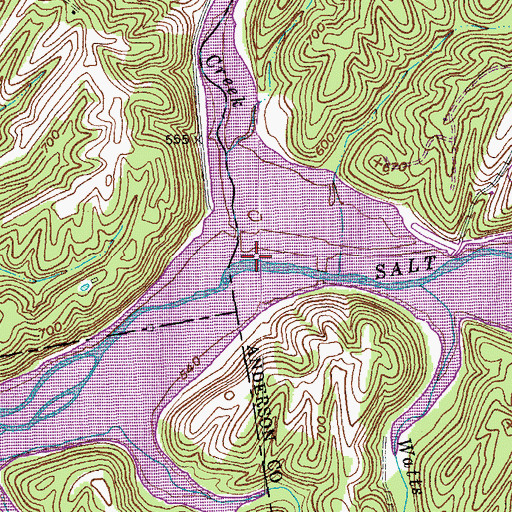 Topographic Map of Crooked Creek, KY