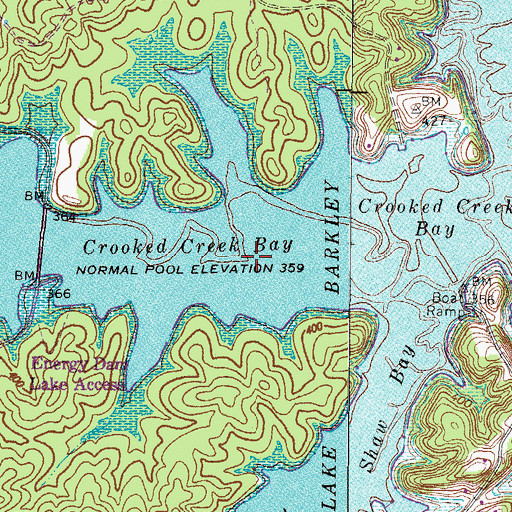 Topographic Map of Crooked Creek Bay, KY