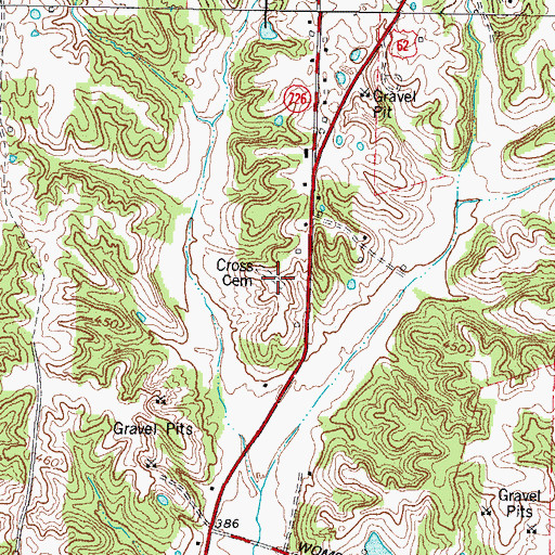 Topographic Map of Cross Cemetery, KY