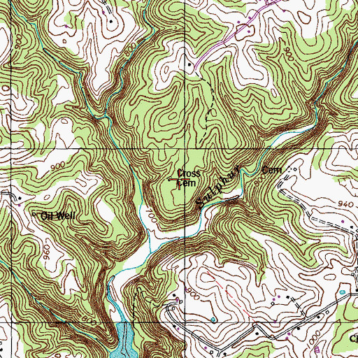 Topographic Map of Cross Cemetery, KY