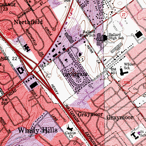 Topographic Map of Crossgate, KY