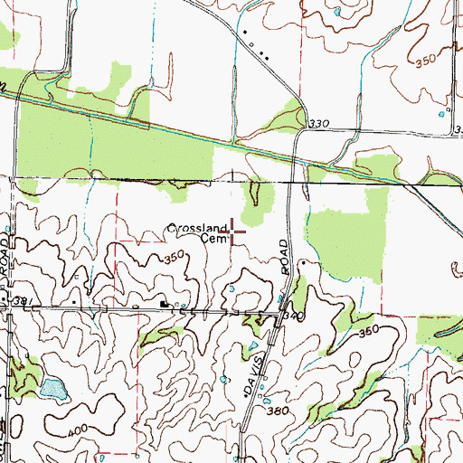 Topographic Map of Crossland Cemetery, KY