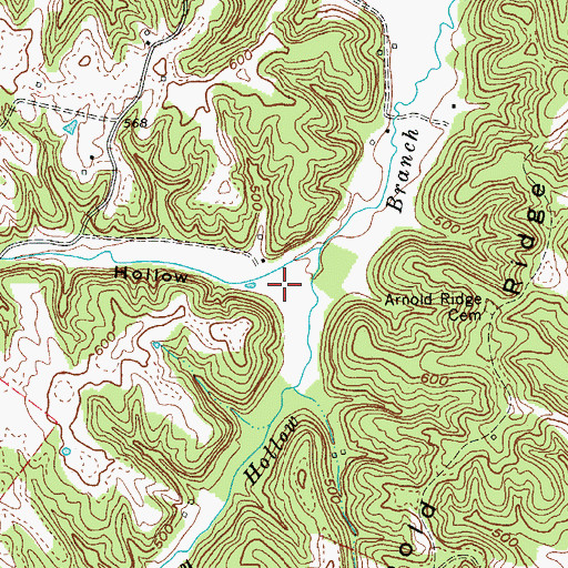 Topographic Map of Crow Hollow, KY