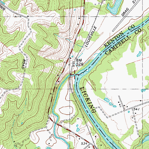 Topographic Map of Cruises Creek, KY